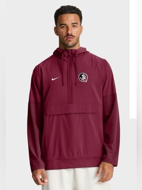 Nike Florida State Seminoles Sideline Anorak Men’s 1/2-Zip Hooded Jacket  NWT XL
